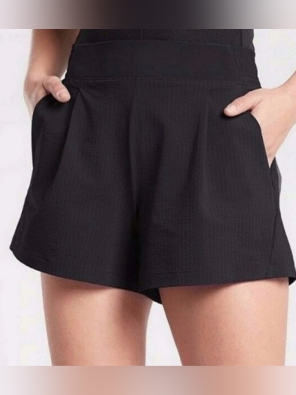 Athleta - Black Textured Brooklyn Shorts- 10